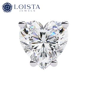 LOISTA ต่างหูเพชรทรงหัวใจ สี D ธรรมชาติ แพลตตินั่ม คลาสสิค สตั๊ด ได้รับการรับรองจาก GIA เครื่องประดับหมั้นสำหรับผู้หญิง - Product Image 3