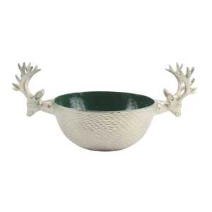 Ajout à chaque collection : Bol en métal fait main en forme de bois de cerf avec intérieur vert, design rétro, idéal pour servir lors de fêtes - Product Image 4