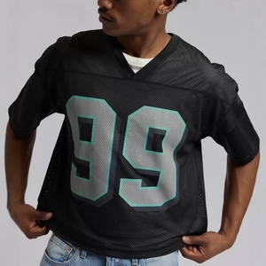 Maillot de football respirant à col ras du cou, imprimé sur mesure, coupe ample, en maille, par le fabricant - Product Image 1