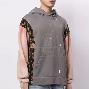 เสื้อฮู้ดดี้ผู้ชายสำหรับฤดูหนาว ผ้าฟลีซผสม ระบายอากาศได้ดี เป็นมิตรกับสิ่งแวดล้อม ดีไซน์แบบดิสเทรส - Product Image 4