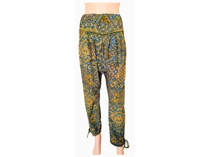 Pantalon en coton à imprimé floral de Style européen élégant pour femmes respirant printemps été tenue décontracté Logo personnalisé fermeture mi-élastique - Product Image 5