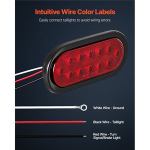 Kit de 4 feux arrière LED transparents 12V étanches ovales pour remorque, feux stop, feux de freinage, feux de position, compatibles avec les bateaux et les véhicules tractés - Product Image 5