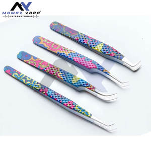 Ensemble de pinces à cils de haute qualité, design dernier cri, pointe droite et courbée, professionnel, volume des cils, ensemble de 4 pièces - Product Image 3