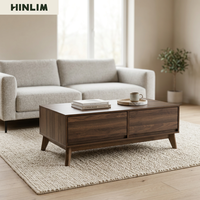 Mesa de Centro Escandinava Moderna con Patas de Madera Maciza, Rectangular, para Decoración de Sala de Estar y Oficina Modernas