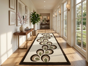 Tapis d'escalier de luxe sur mesure à motif floral, tapis d'escalier en laine tufté à la main, fournisseur en gros - Product Image 4