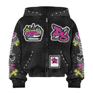 Chándal Personalizado con Lavado Ácido y Serigrafía de Pedrería, Tejido de Calidad Premium, Pedrería de Alta Calidad, Diseño Personalizado Unisex - Product Image 2