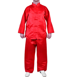 2026 Fournisseur de qualité, logo personnalisé, prix de gros, Tenues de Kung Fu pour hommes en satin rouge vif à manches longues, pour l'entraînement aux arts martiaux - Product Image 1