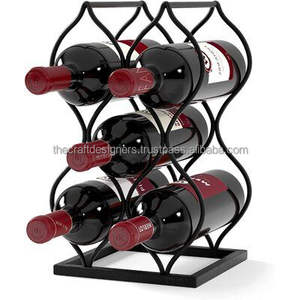 Casier à vin Portable fini enduit noir barre décorative de grande taille support d'ustensiles de cuisine à domicile présentoir en métal décoratif - Product Image 6