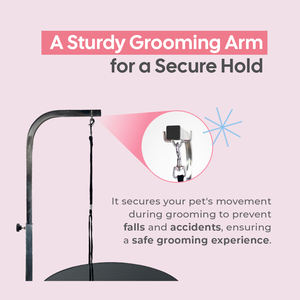 Mesa de Peluquería Canina Ajustable y Giratoria HEDYS GROOMING, Superficie Antideslizante de Acero Inoxidable y Poliuretano, Rotación Suave, Base Estable, 6.5 kg - Product Image 5