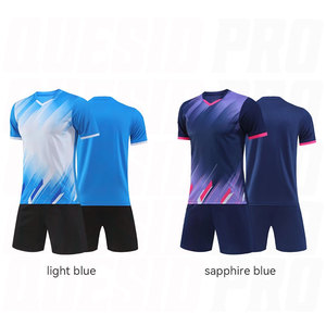 Ensemble de maillots de football personnalisés pour hommes et enfants, respirant, à séchage rapide, uniforme d'entraînement de football, kit d'équipe en polyester 2 pièces, nom personnalisé - Product Image 1