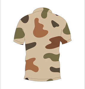 เสื้อโปโลลายพรางทะเลทรายสำหรับผู้ชาย สีเบจ น้ำตาล เขียว แขนสั้น เสื้อยืดลำลองสำหรับเล่นกอล์ฟ - Product Image 2
