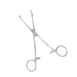 Pinzas Teale Vulsellum Premium de 10 Pulgadas, Curvas Lateralmente, 4x5 Dientes, Mandíbulas de 5 mm de Ancho, para Ginecología, Cervix, Cirugía Manual - Product Image 1