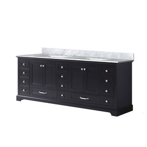 Espresso doppio bagno vanità con piano In marmo Carrara 84 In. W X 22 In. D - Product Image 4