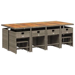 Ensemble de 12 chaises de salle à manger en rotin PE gris, grandes, pliables, pour jardin - Product Image 3