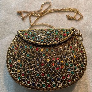 Elegante Bolso de Mano Vintage de Aleación Antigua para Mujer, Accesorio de Moda con Cristales para Vestidos de Noche - Product Image 2