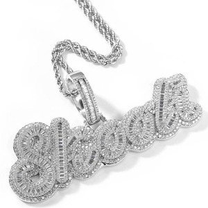 Iced Out Moissanite Letter Name <b>Pendant</b> 18K Gold Plated Hip Hop Style Theme Charms Everyday Wear <b>Pendant</b> Custom <b>Initial</b> <b>Pendant</b> - Product Image 3