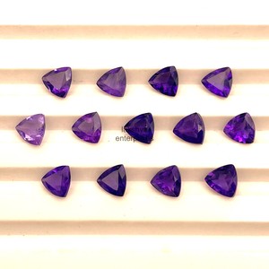 7mm Natural <b>Amethyst</b> Trillion Cut Loose Gemstone Faceted Stone For Jewelry Making High Quality Wholesale Bulk From Manufacturer - Product Image 6