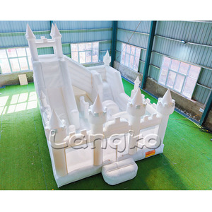 Château gonflable commercial terrains de jeux sautant en plein air adultes bonbons Design moderne parcours du combattant château sautant blanc - Product Image 6