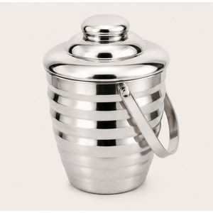 Wholesale Double Wall Stainless Steel Ice <b>Bucket</b> with Lid and Handle Insulated Beehive Ribbed <b>Drink</b> Chiller for Bars Hotels - Product Image 5