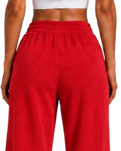 Pantalon de jogging décontracté pour femme, personnalisé par le fabricant, rouge, coupe large, taille haute, ample, style streetwear, pour le quotidien - Product Image 6