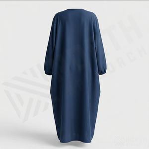 2025 OEM Kimono Abaya pour femmes musulmanes, en tissu polyester épais, doux et très extensible, col en V, manches longues, pour fêtes, Ramadan, mariages - Product Image 2