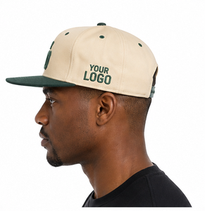Gorra de Béisbol de 6 Paneles con Visera Plana y Logotipo Bordado Personalizado, Gorra de Dos Tonos con Cierre a Presión, Gorra de Marca Privada - Product Image 4