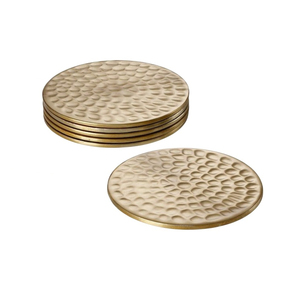 Custom Bulk Round Hammered Brass <b>Coasters</b> <b>Gold</b> Finished Metal Drink <b>Coasters</b> for Coffee Cup Bar & Modern Table Decoration - Product Image 1