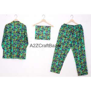 Ensembles de pyjamas d'été pour femmes en coton 100% respirant de haute qualité à motif floral avec taille élastique - Vente en gros - Approvisionnement direct usine - Product Image 3