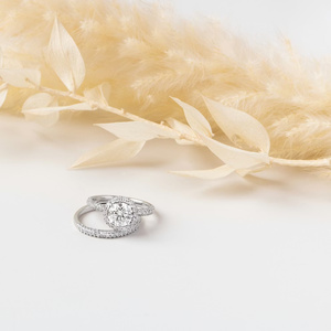 Lab Grown Diamond Three Row <b>Dome</b> Wedding Band <b>Ring</b> - Product Image 5