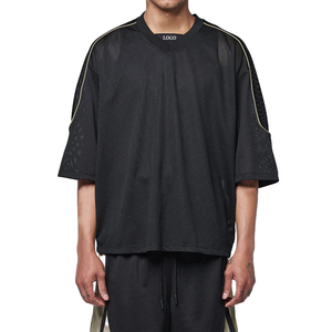 Jersey Deportivo Personalizado de Malla Básica, Estilo Urbano, Cuello en V, para Hombre, Transpirable, de Poliéster, para Gimnasio, Fabricante OEM - Product Image 3