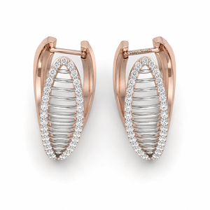 Pendientes de Aro de Oro Rosa de Lujo con Diamantes Redondos de Corte Brillante, Joyería para Mujer en Oro de 10K, 14K, 18K, Plata 925 y 935 - Product Image 2
