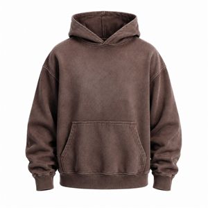 เสื้อฮู้ดดี้ผ้าคอตตอนพรีเมียมทรงโอเวอร์ไซส์ สไตล์สตรีทแวร์ ย้อมสีแบบแอซิดวอช สำหรับฤดูหนาว  รักษ์โลก เนื้อผ้าหนา  แบบยูนิเซ็กส์ สีซีดจาง - Product Image 1