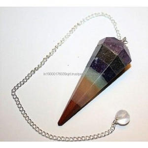 Fournisseur en gros cristaux de pierre naturelle artisanat pierre d'or bleu guérison à facettes radiesthésie chakra reiki pendule - Product Image 6