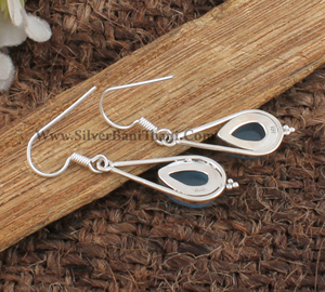 Wholesale Vintage Natural Blue Chalcedony 925 <b>Sterling</b> <b>Silver</b> Gold Plated Drop Earrings High Quality Anniversary Gift Party - Product Image 5