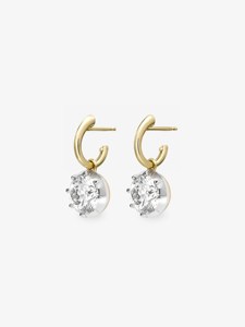 Lab Grown Diamond 2 Cut Dangle <b>Drop</b> Solitaire Hoop Earrings Georgian Prong Set Custom 14K 18K Gold Wedding 4 Carat Wholesale - Product Image 6