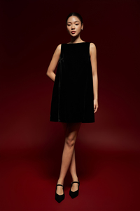 Vestidos Mini de Verano con Cuello Barco, Cintura Holgada, Estilo Casual, Tejido de Terciopelo, Minimalistas, Manga Regular, Botones, Transpirables, OEM - Product Image 2