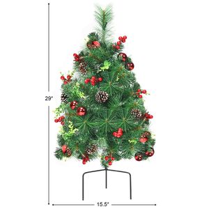 Set di 2 Alberi di Natale Illuminati a Batteria da 24 Pollici per Decorazioni Esterne Natalizie - Product Image 2