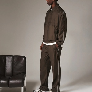 Conjunto Deportivo para Hombre, Talla Grande 2 1, Chaqueta con Capucha y Cierre Completo, Pantalones, Color Sólido, Estilo Casual, Transpirable, Poliéster, Invierno - Product Image 3