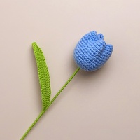 Mini bouquet de jacinthes tissées, fleurs artificielles préservées, fil à crocheter pour cadeau de la Saint-Valentin, décoration de la maison