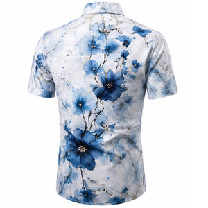Camisa de Hombre de Moda con Estampado de Manga Larga, Costuras Premium, Mezcla de Algodón Suave, Perfecta para Estilo Casual y Business Casual - Product Image 2