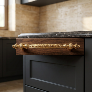Poignées de porte classiques en laiton, design moderne doré, pour cuisine, quincaillerie de meubles, construction robuste - Product Image 2