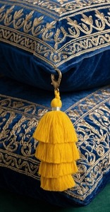 Classic Yellow <b>Key</b> <b>Tassel</b> With Layered Fringe <b>For</b> Car <b>Keys</b> And Accessories - Product Image 2