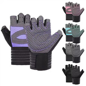 Gants de fitness demi-doigts en cuir PU légers pour la musculation, le bodybuilding et les entraînements en salle de sport, avec support de paume rembourré, unisexe - Product Image 1