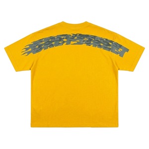 เสื้อยืดสตรีทแวร์สีเหลืองทรงปกติสำหรับผู้ชาย ผ้าคอตตอนหนานุ่ม พิมพ์ลายสัตว์ ระบายอากาศได้ดี น้ำหนัก 320 กรัม พิมพ์ลายดิจิทัล ทรงไหล่ตก สไตล์ฮิปฮอป - Product Image 4