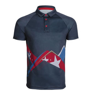 Camisa de Golf Personalizada para Hombre, de Manga Corta, Tejido Sólido, Antiarrugas, Transpirable, con Estampado Digital - Product Image 2