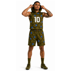 Wholesale 7v7 Football Uniforms for Youth Fully Sublimated Uniform Set <b>Hoodies</b> and Compression Short Sports Wear 7 on 7 Uniforms - Product Image 5