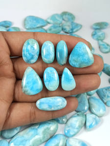 Natural Larimar Cabochon Loose Gemstone Semi Precious Healing <b>Crystal</b> Quartz Wholesale Bulk - Product Image 5