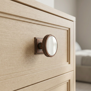 Classic Brass Round Cabinet Knob with Square Backplate <b>Antique</b> Matte Finished Durable Furniture Handle for Kitchen Drawer Door - Product Image 6
