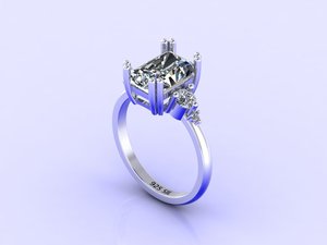 Luxury Gold Silver Ladies <b>Ring</b> Yellow White Rose Gold Finish Moissanite CVD Colour Stone <b>CZ</b> EGL VVS2 D Radiant Round 1.20 CTS VS - Product Image 3