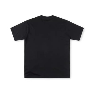T-shirt noir à manches courtes pour homme, col rond, coupe classique, jersey tricoté, couleur unie, logo sur le devant, design respirant - Product Image 2